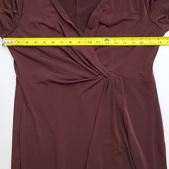 Coldwater Creek Brown 3/4 Length Sleeves Knee Length Pencil Dress Petite Sz 14P - Picture 9 of 11